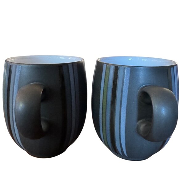 Denby-Langley Jet Stripes Pattern Mugs Set 2 Discontinued Replacements Additions - Picture 5 of 16